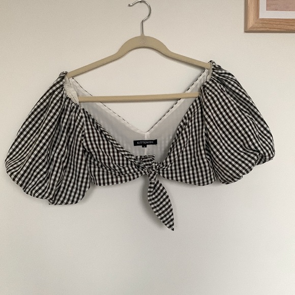 Kittenish Tie-front Crop Top - Picture 1 of 1